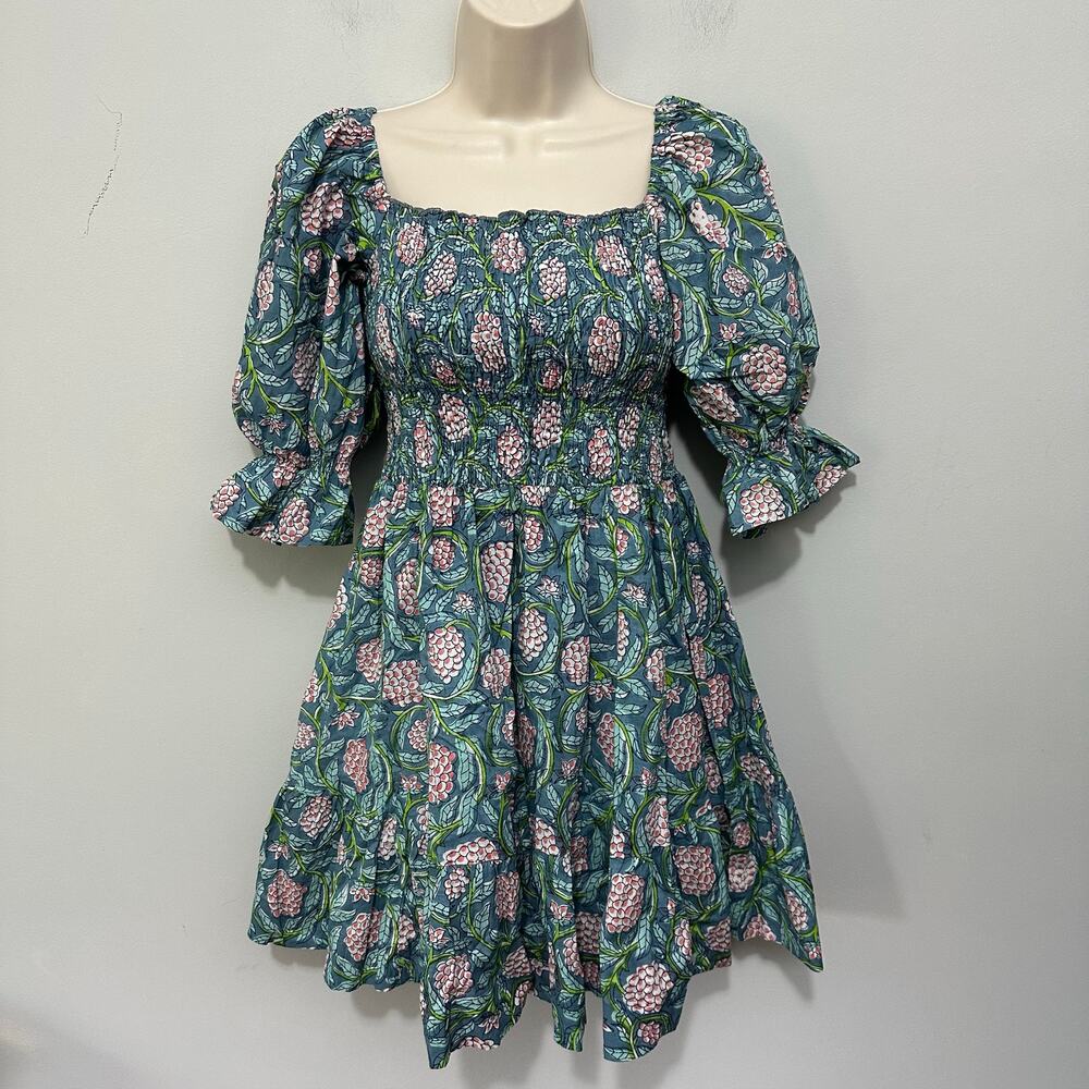 Perry Walker Collective Dress One Size Blue Floral Babydoll Dainty Milkmaid